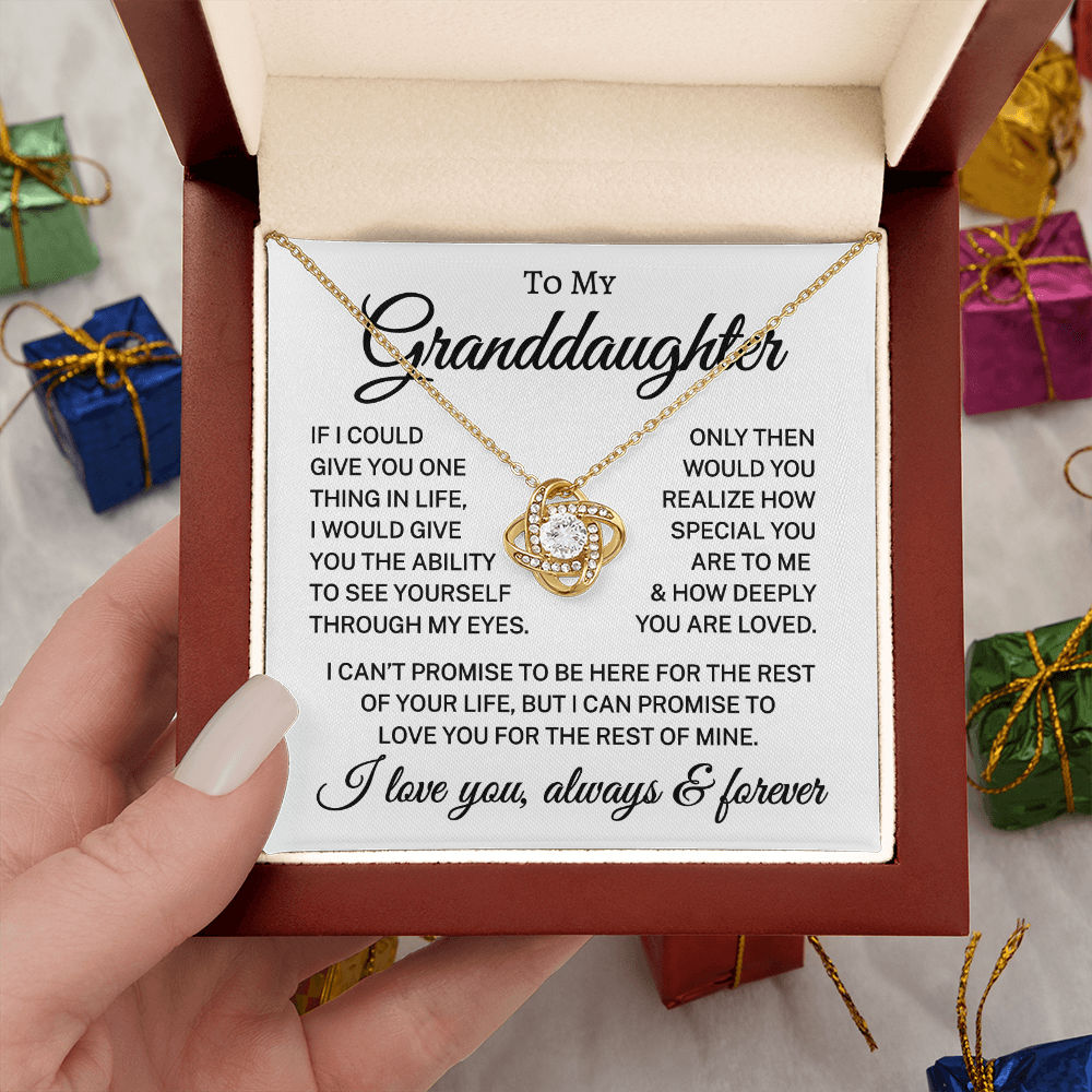 Gift for Granddaughter "How Deeply You Are Loved" | Love Knot Necklace