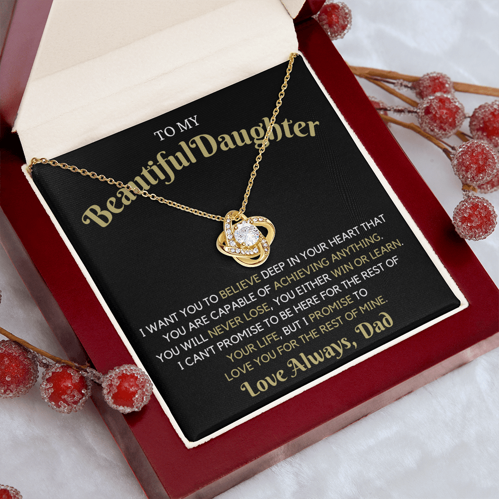 Daughter Love Dad  "Believe" | Forever Love Necklace