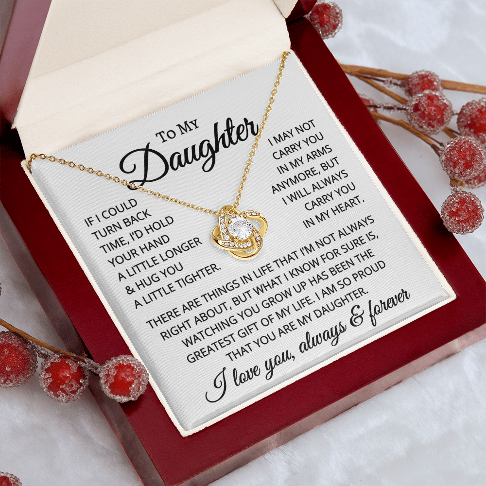 Gift for Daughter "Hug You A Little Tighter" | Love Knot Necklace
