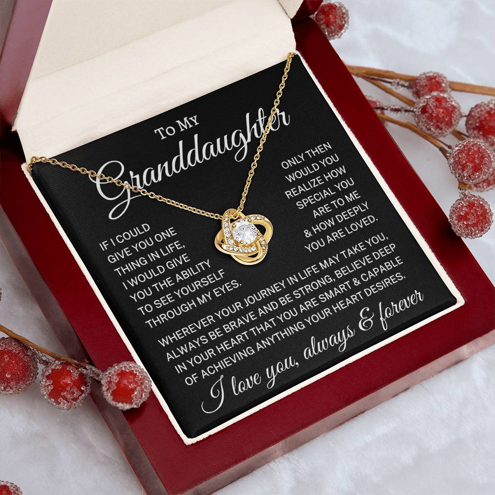 Gift for Granddaughter "Anything Your Heart Desires" | Love Knot Necklace
