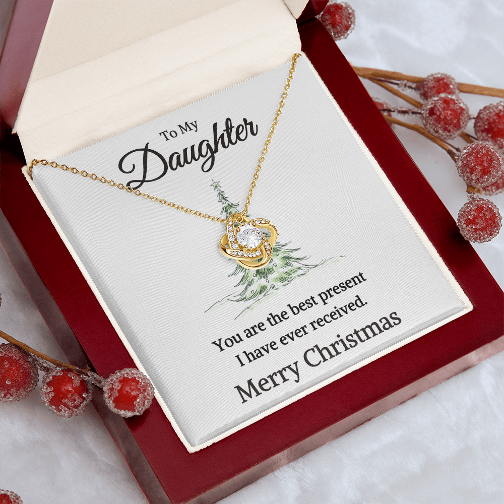 Gift for My Daughter "Best Present" | Love Knot Necklace