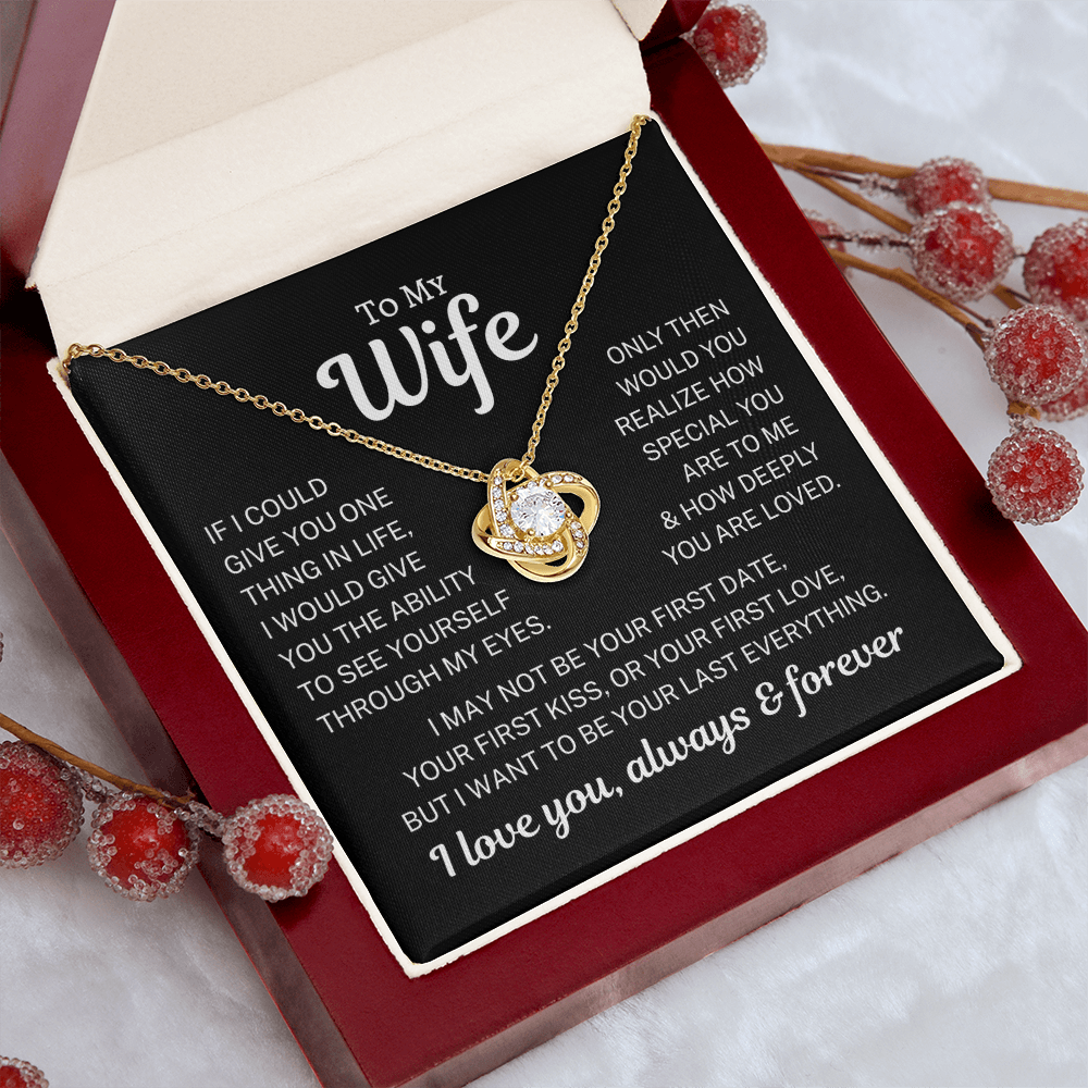 Gift for Wife "How Deeply You Are Loved" | Love Knot Necklace