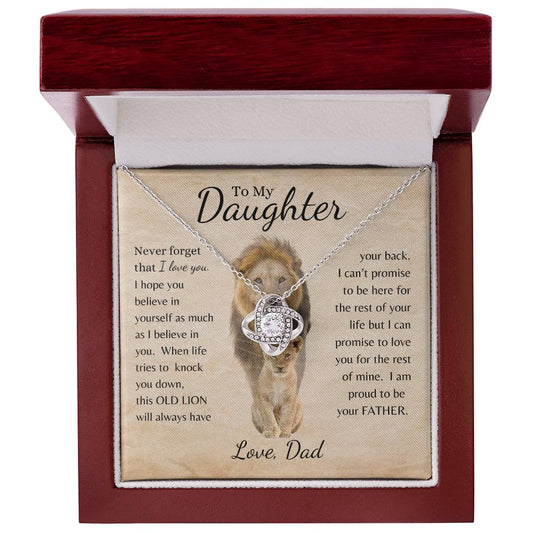 This Old Lion Love Dad | Love Knot Necklace - 14K White Gold Finish / Luxury Box Shoptopia Jewelry