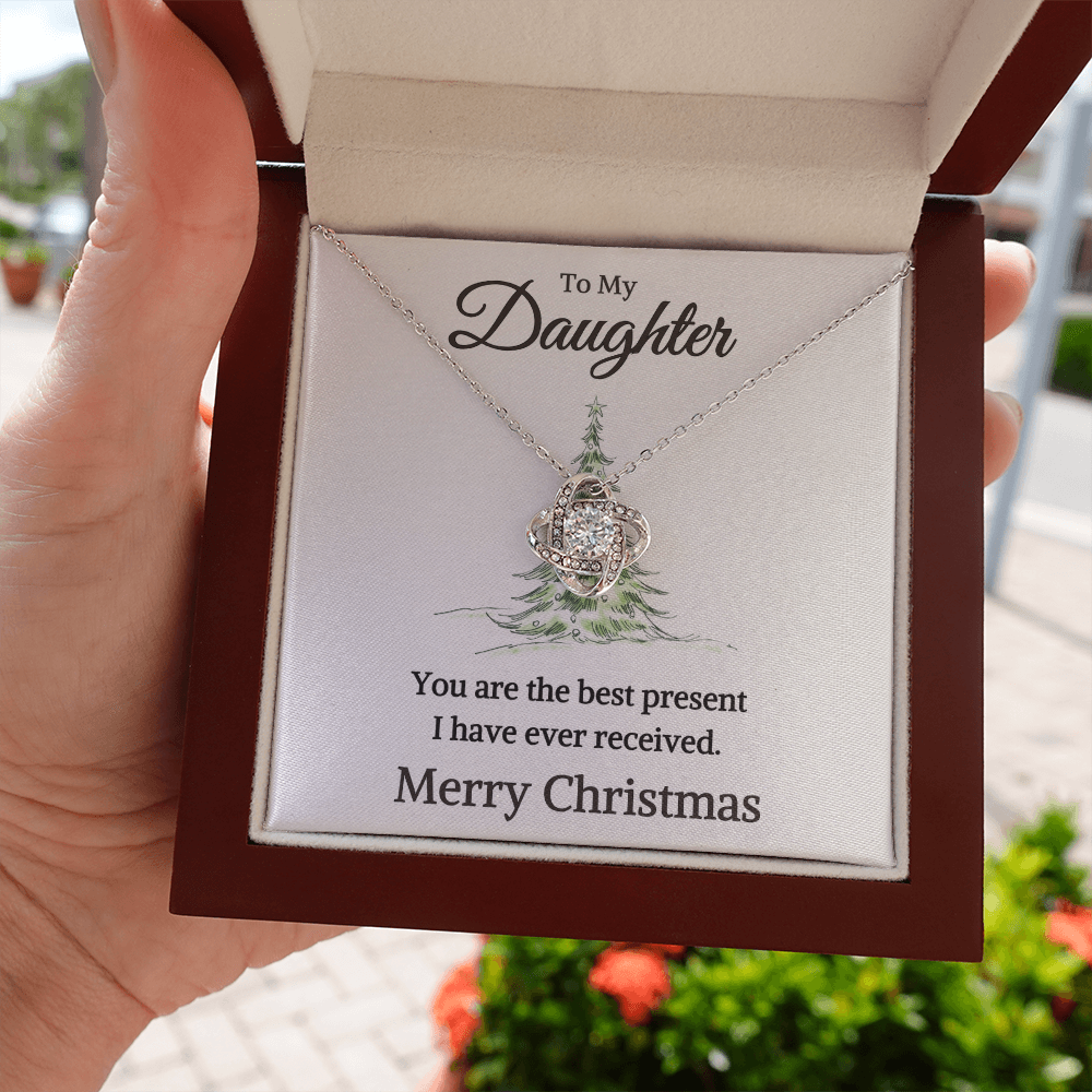 Gift for My Daughter "Best Present" | Love Knot Necklace