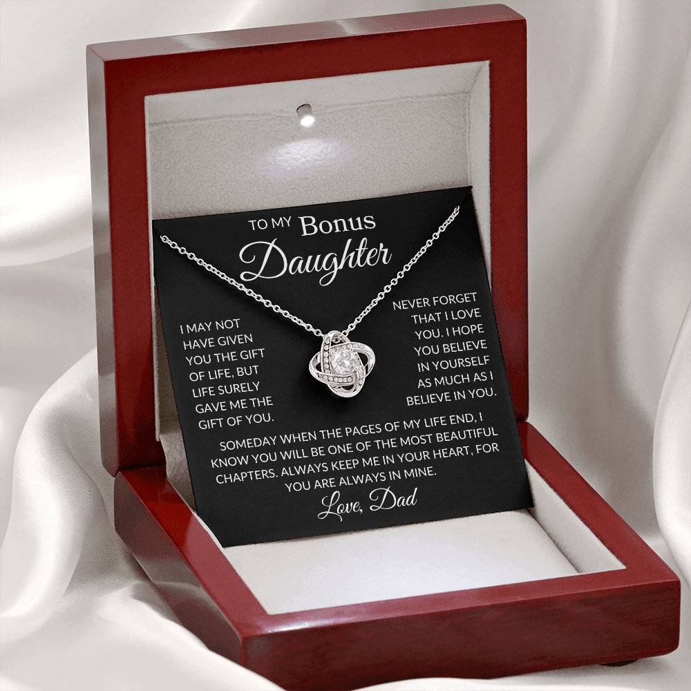 Bonus Daughter Love Dad "Gift of You" | Love Knot Necklace