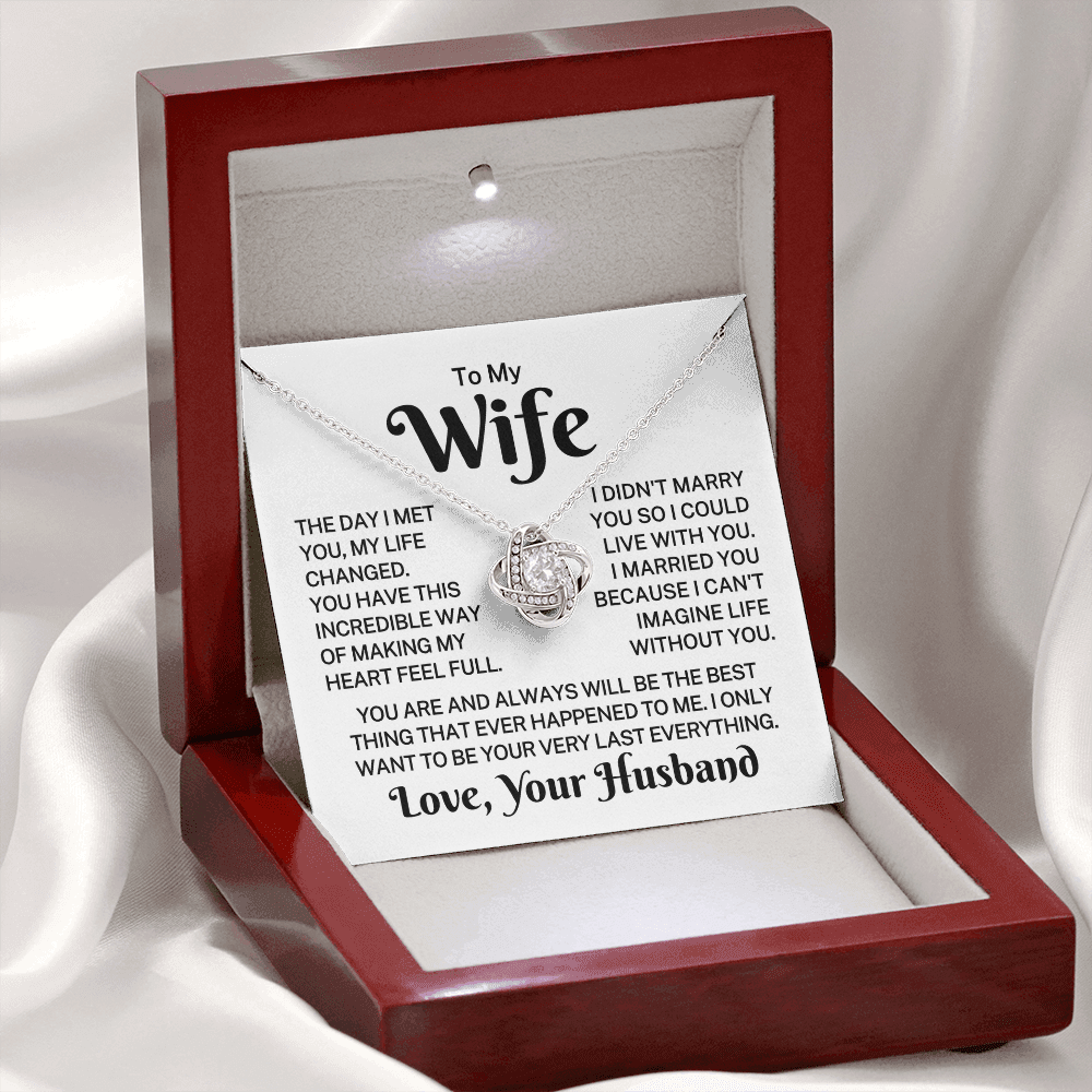 Gift for Wife "Making My Heart Feel Full" | Love Knot Necklace