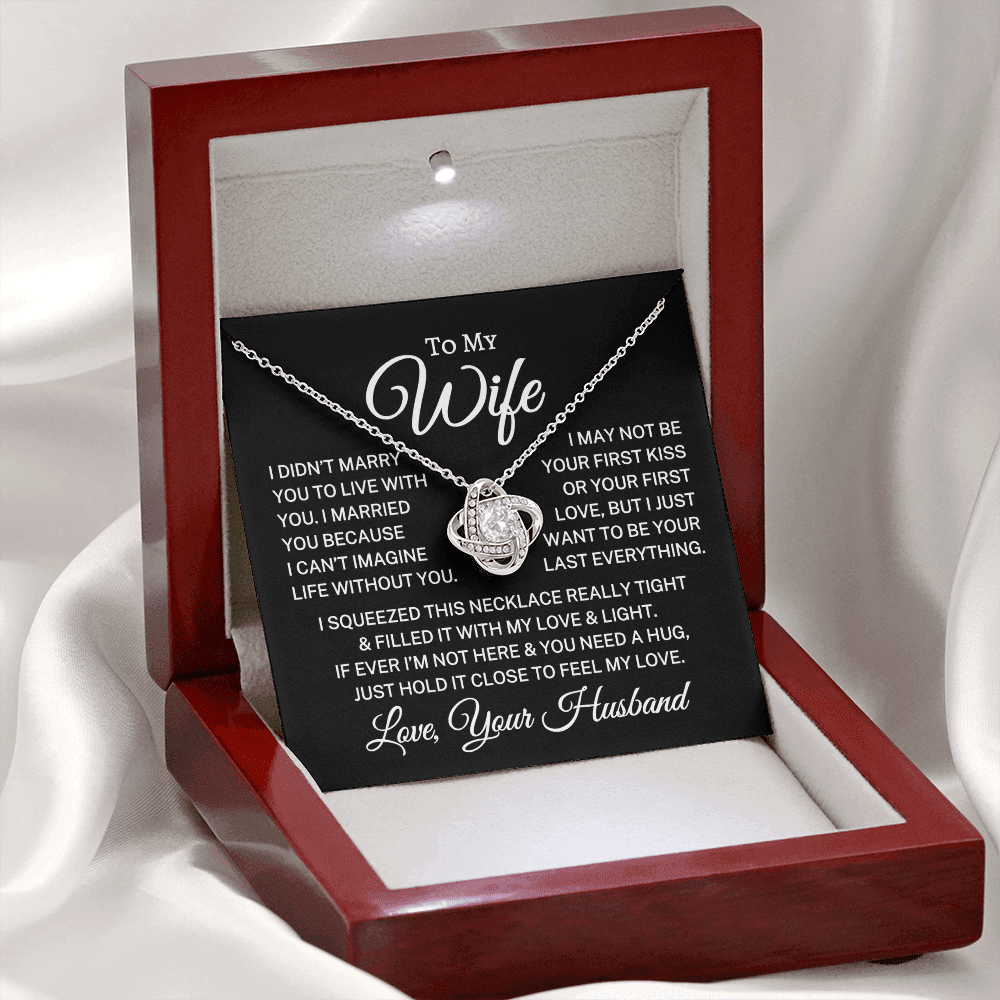Gift for Wife "Can't Imagine Life Without You" | Love Knot Necklace
