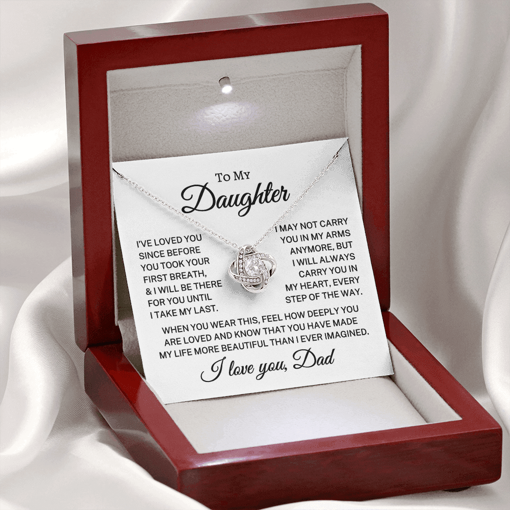 Gift for My Daughter "More Beautiful" | Love Knot Necklace