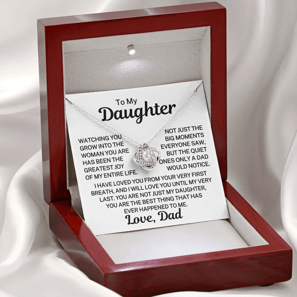 Gift for My Daughter "Very First Breath" | Love Knot Necklace