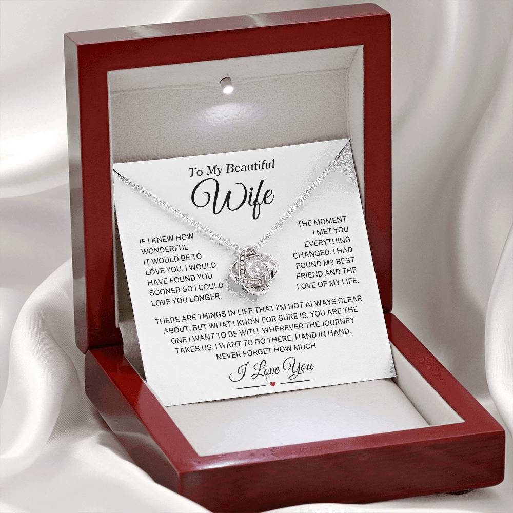 Wife "How Wonderful It Would Be" | Love Knot Necklace