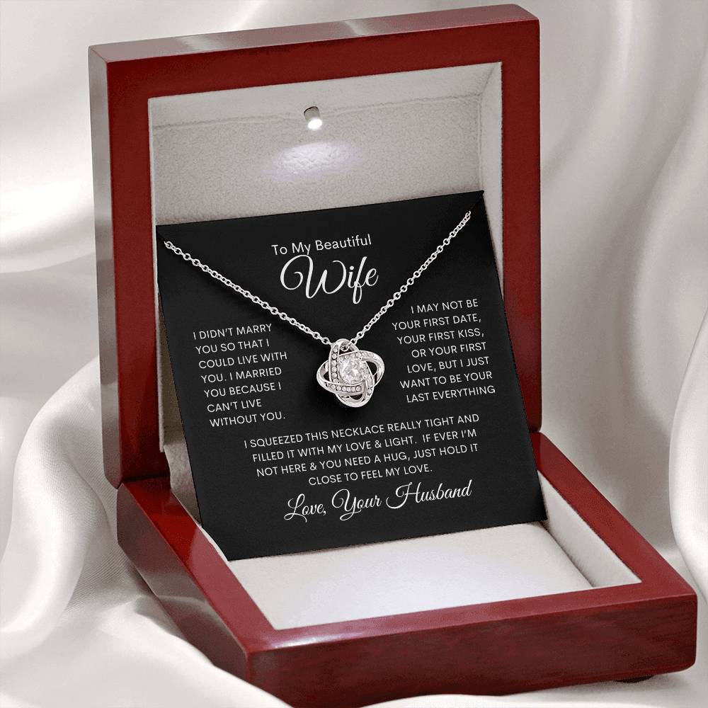 To My Beautiful Wife | Love Knot Necklace