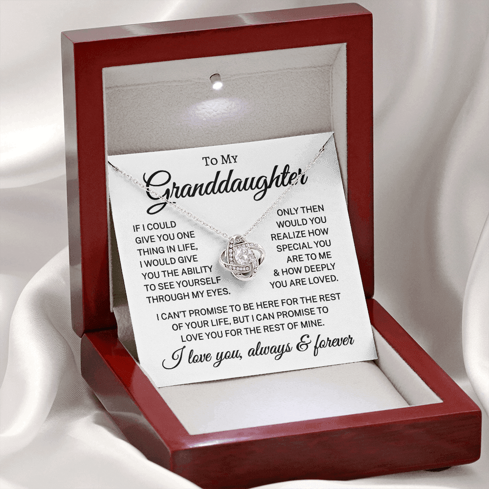 Gift for Granddaughter "How Deeply You Are Loved" | Love Knot Necklace