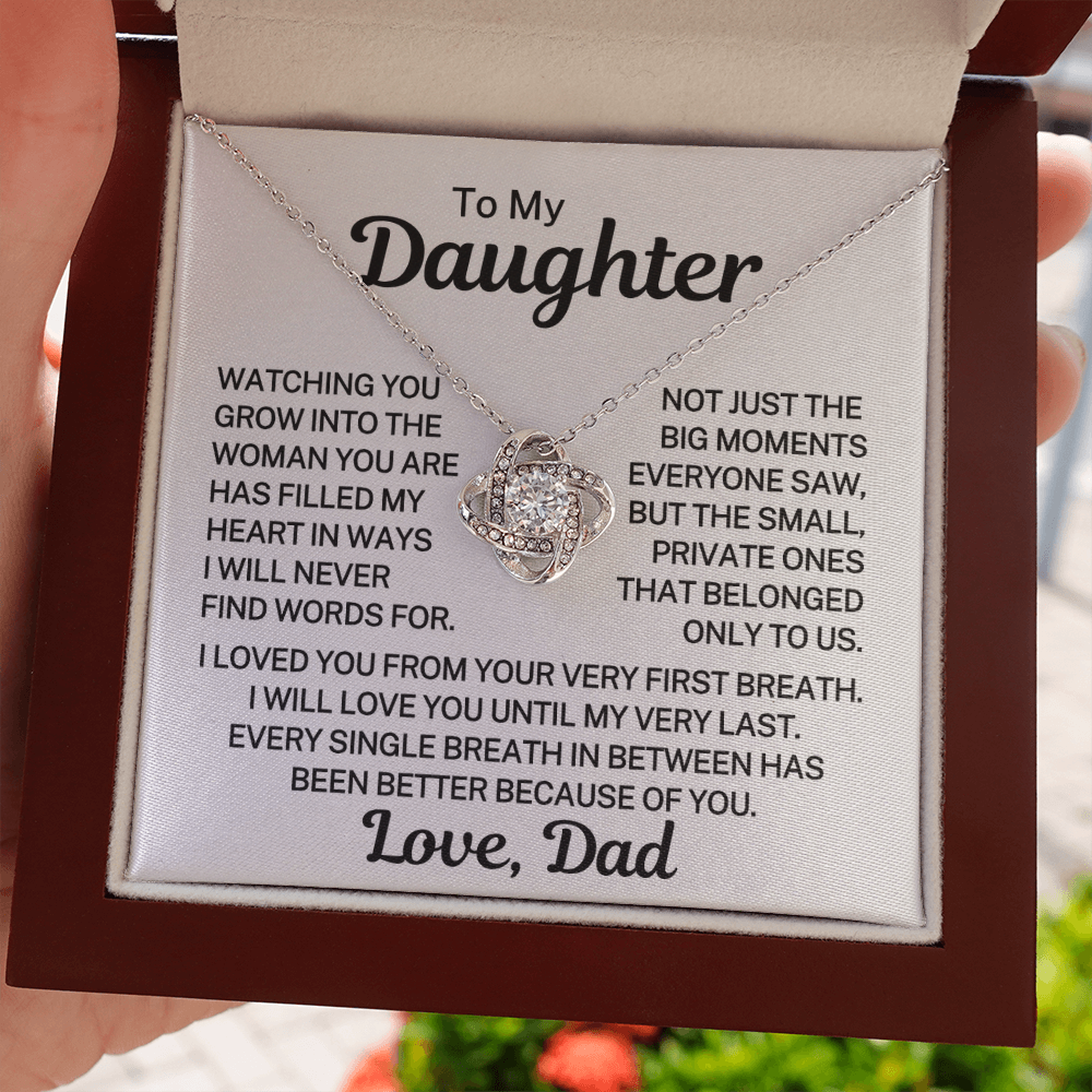 Gift for My Daughter "Belonged Only To Us" | Love Knot Necklace