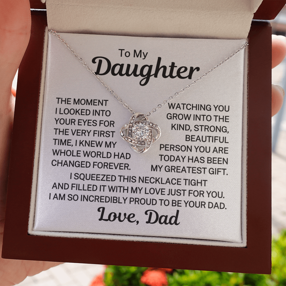 Gift for Daughter "Just For You" | Love Knot Necklace