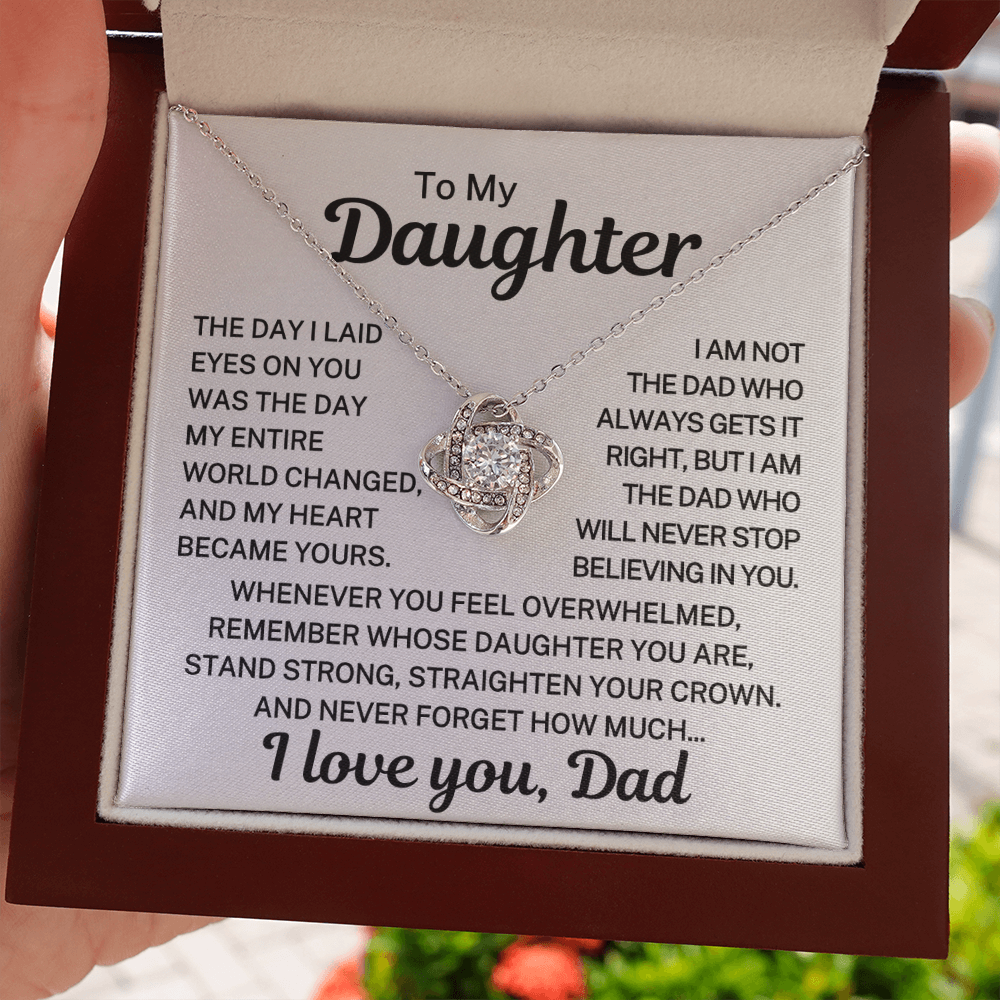 Gift for My Daughter "Stand Strong" | Love Knot Necklace