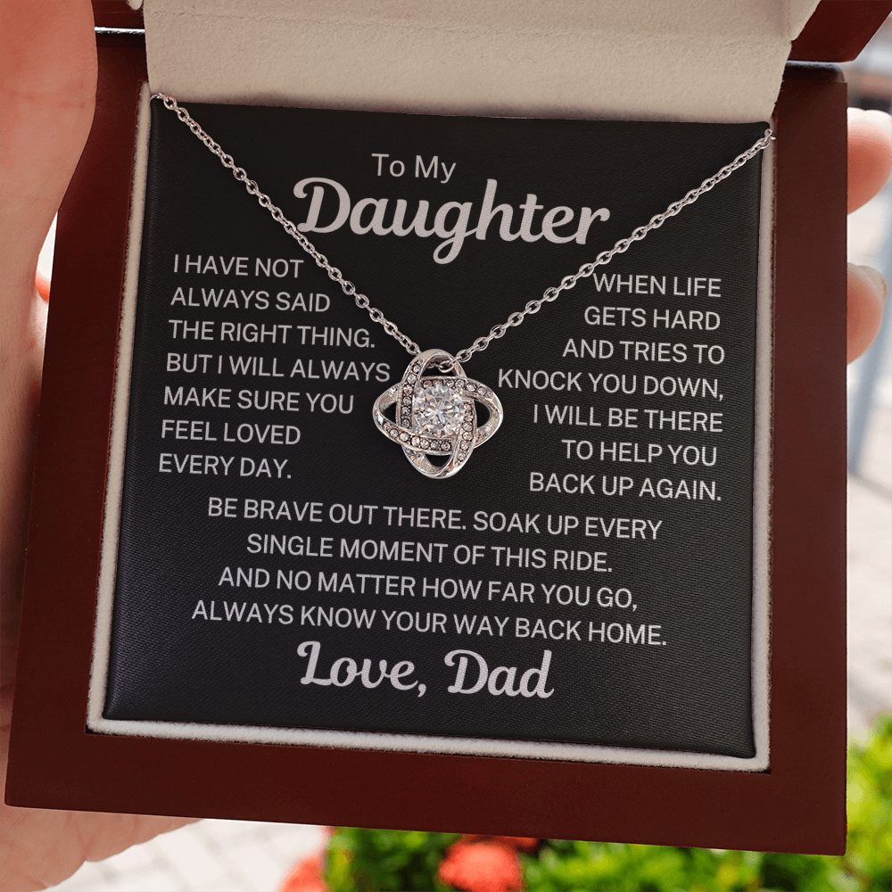 Gift for Daughter "Make Sure You Feel Loved" | Love Knot Necklace