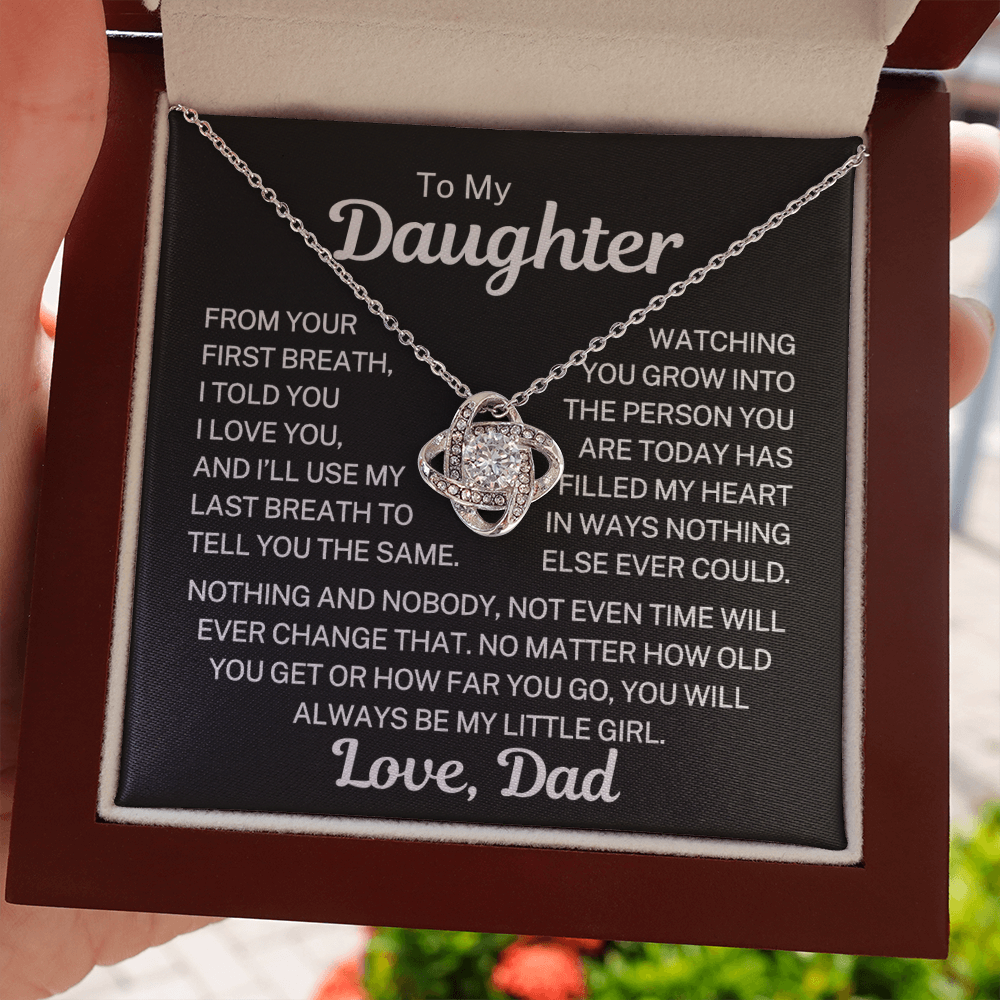 Gift for Daughter "Use My Last Breath" | Love Knot Necklace