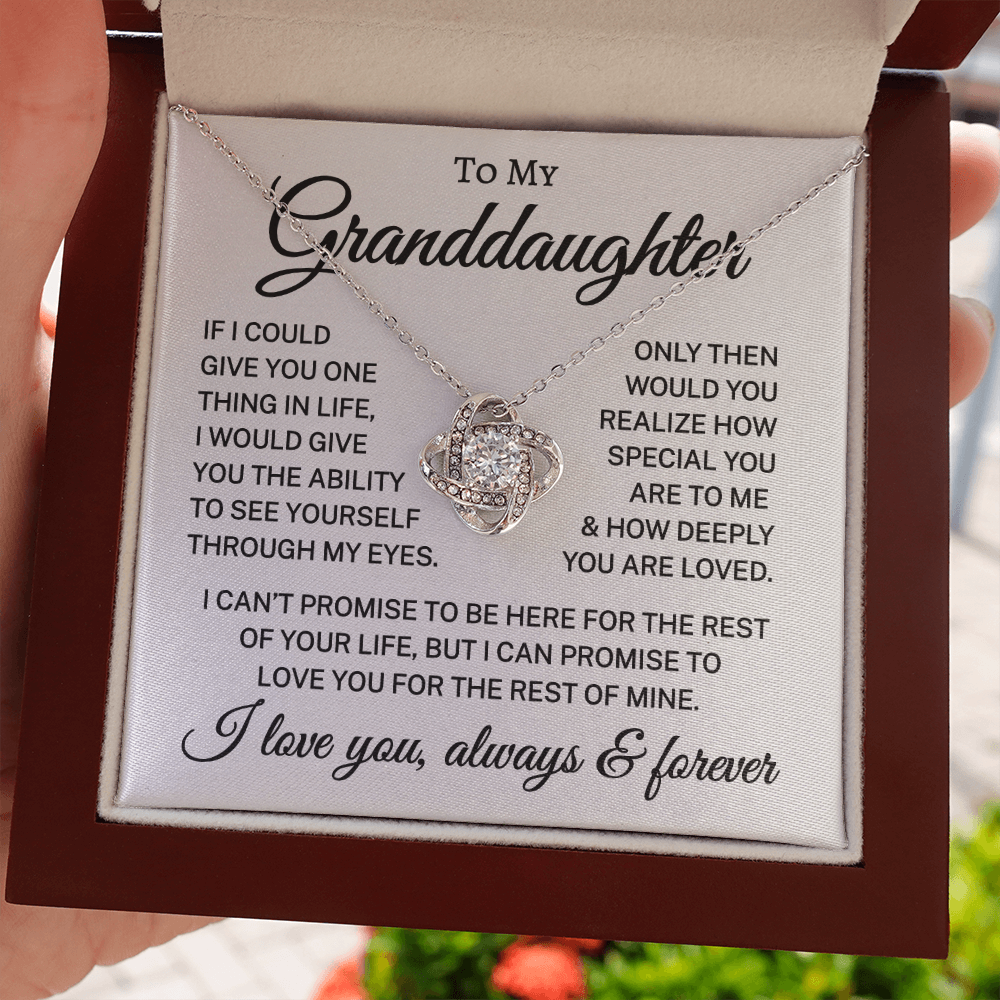 Gift for Granddaughter "How Deeply You Are Loved" | Love Knot Necklace