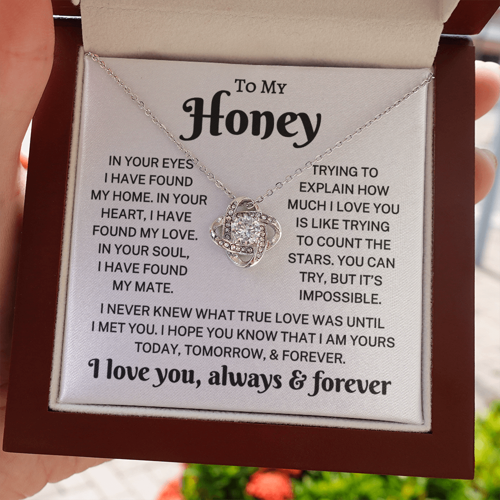 Gift for my Honey "True Love" | Love Knot Necklace