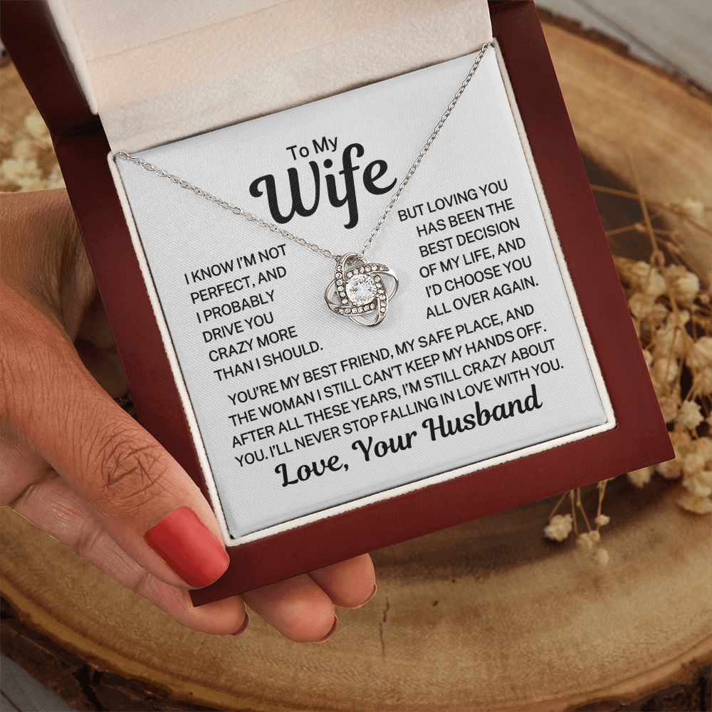 Gift for Wife "Crazy About You" |  Love Knot Necklace