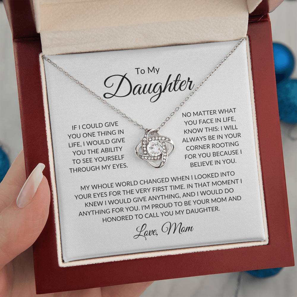 To My Daughter Love Mom | Love Knot Necklace - Shoptopia Jewelry