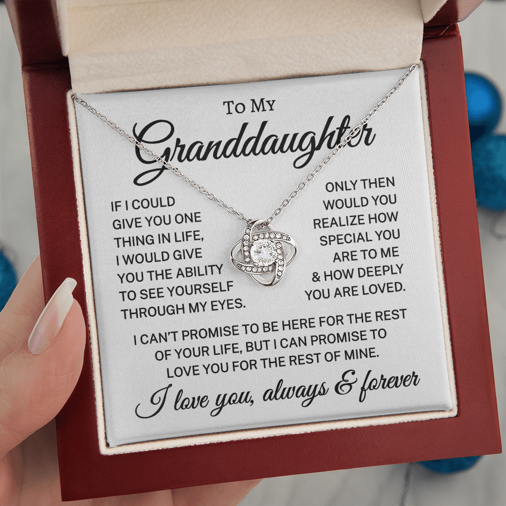 Gift for Granddaughter "How Deeply You Are Loved" | Love Knot Necklace