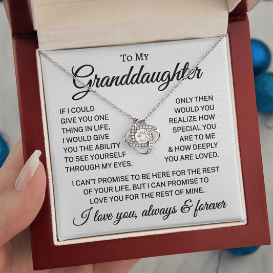Gift for Granddaughter "How Deeply You Are Loved" | Love Knot Necklace
