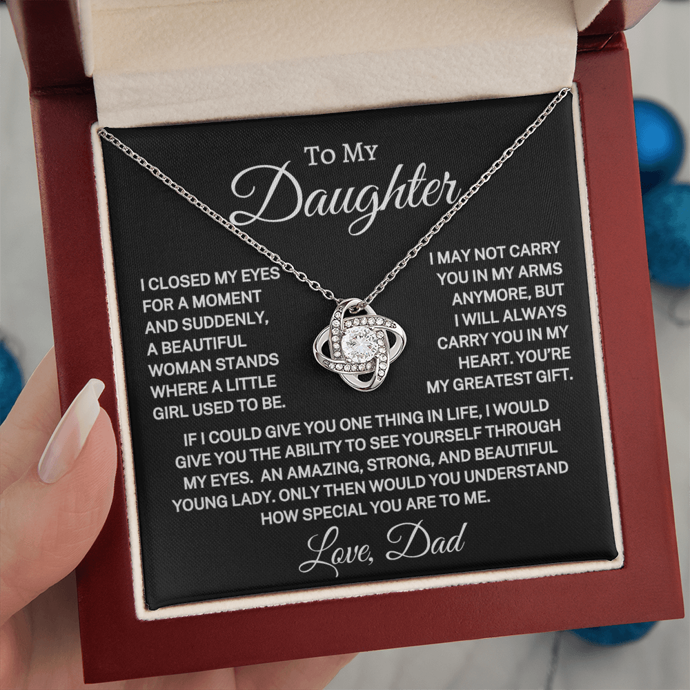 Gift for Daughter From Dad "Only Then" | Love Knot Necklace