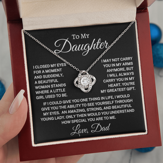Gift for Daughter From Dad "Only Then" | Love Knot Necklace