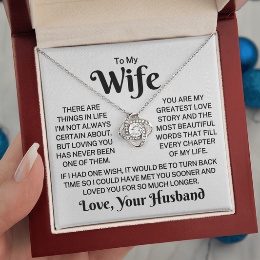 Gift for Wife "My Greatest Love Story" | Love Knot Necklace