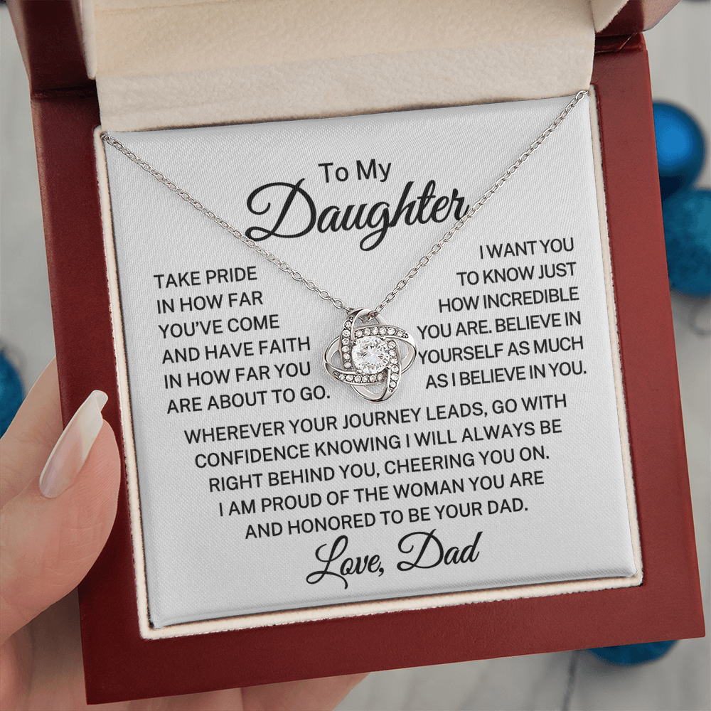Gift for My Daughter "Take Pride" | Love Knot Necklace