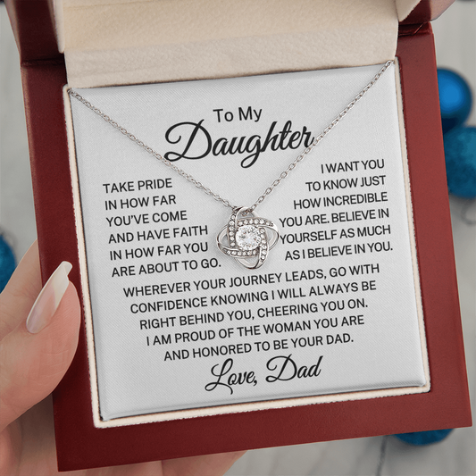 Gift for My Daughter "Take Pride" | Love Knot Necklace