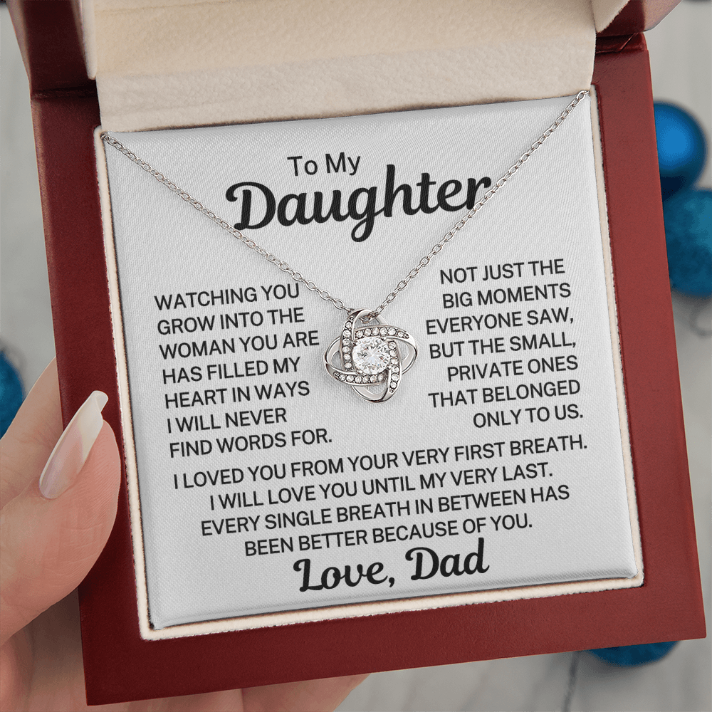 Gift for My Daughter "Belonged Only To Us" | Love Knot Necklace