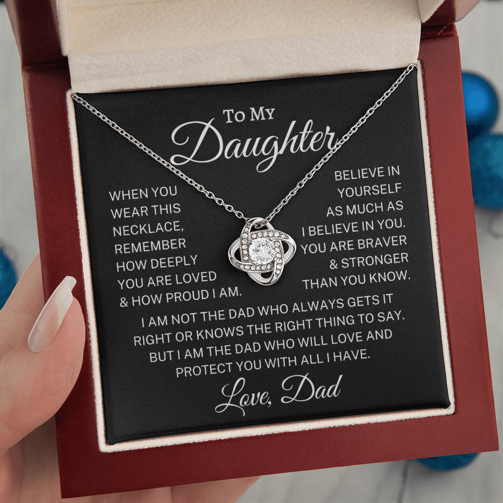 Gift for Daughter From Dad "All I Have" | Love Knot Necklace