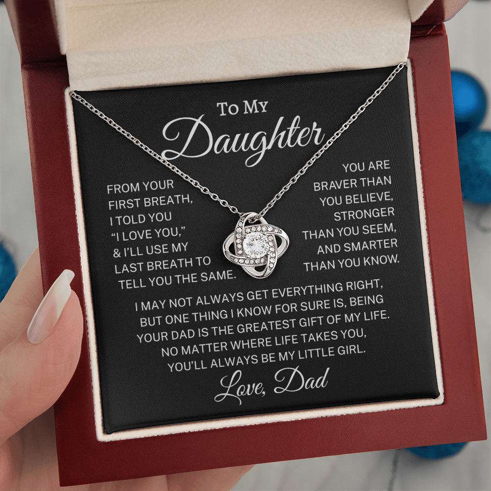 Gift for Daughter From Dad "One Thing" | Love Knot Necklace