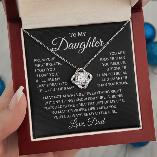 Gift for Daughter From Dad "One Thing" | Love Knot Necklace