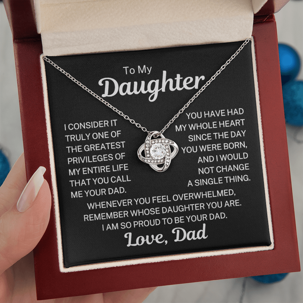 Gift for Daughter "Call Me Your Dad" | Love Knot Necklace