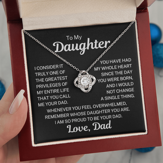 Gift for Daughter "Call Me Your Dad" | Love Knot Necklace