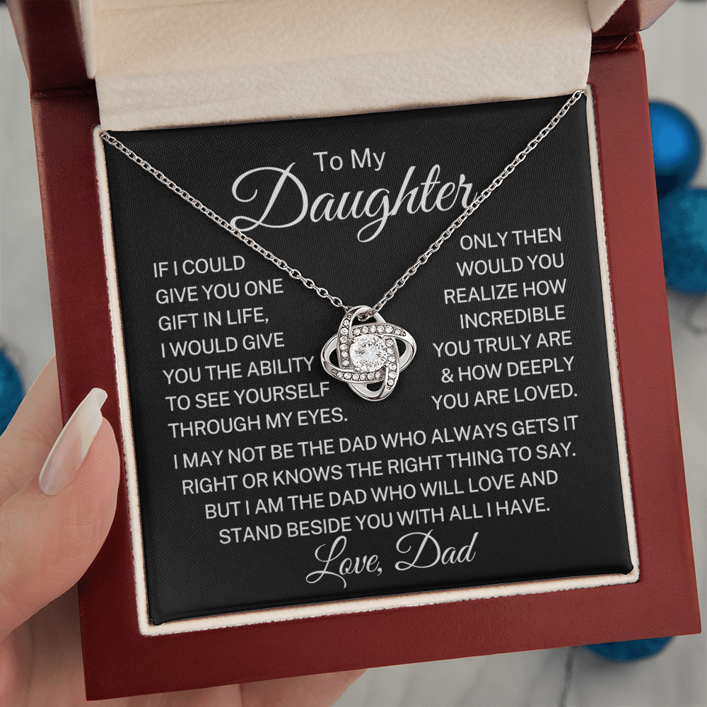 Gift for My Daughter "Love And Support You" | Love Knot Necklace