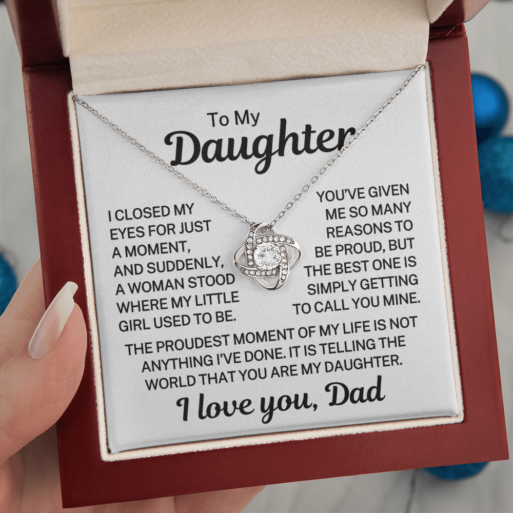 Gift for My Daughter "Reasons To Be Proud" | Love Knot Necklace