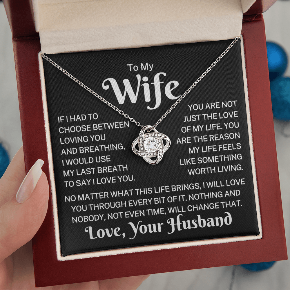 Gift for Wife "Something Worth Living" | Love Knot Necklace