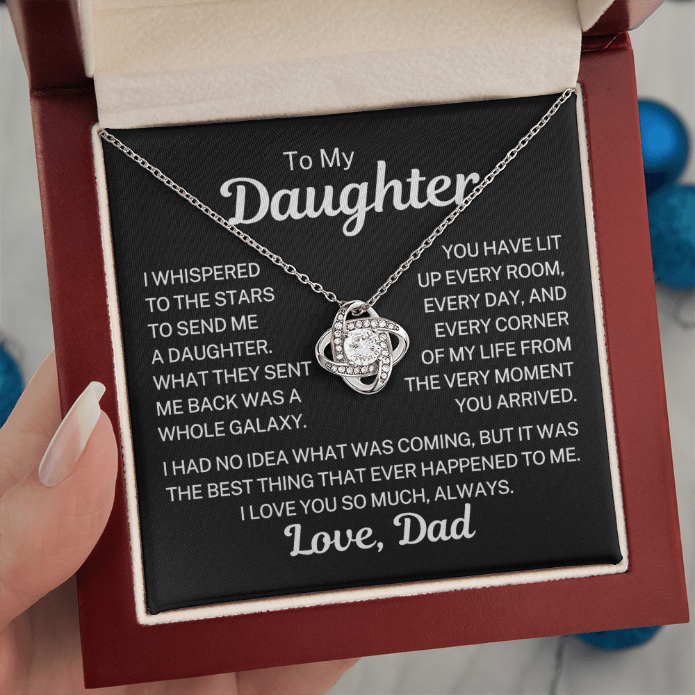 Gift for My Daughter "Whispered To The Stars" | Love Knot Necklace