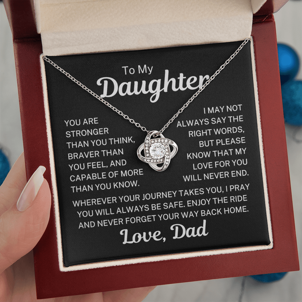 Gift for My Daughter "My Love For You Will Never End" | Love Knot Necklace