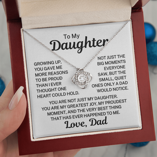 Gift for My Daughter "My Proudest Moment" | Love Knot Necklace