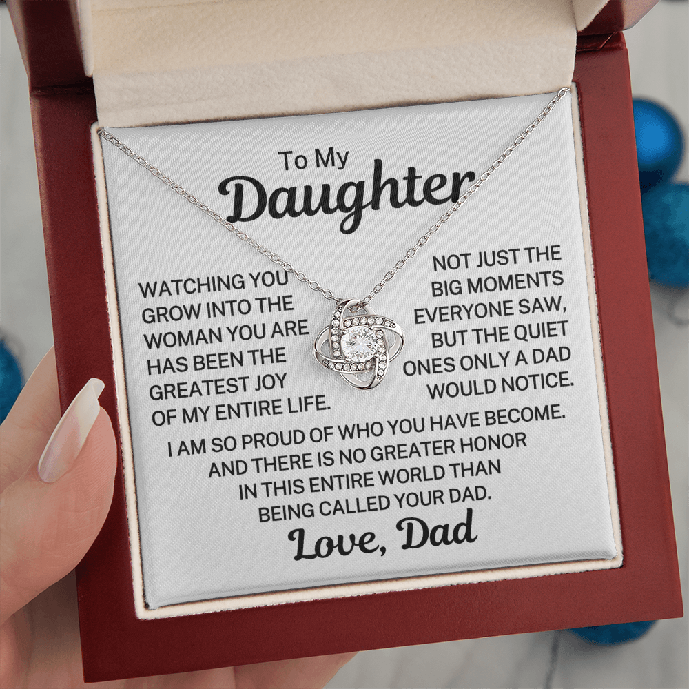 Gift for Daughter "Greatest Honor" | Love Knot Necklace