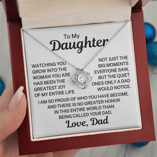 Gift for Daughter "Greatest Honor" | Love Knot Necklace