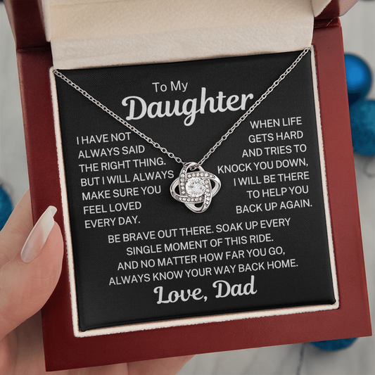 Gift for Daughter "Make Sure You Feel Loved" | Love Knot Necklace