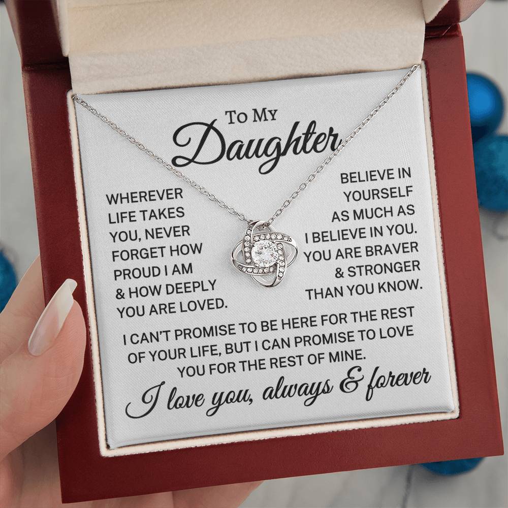 Gift for Daughter "How Deeply You Are Loved" | Love Knot Necklace