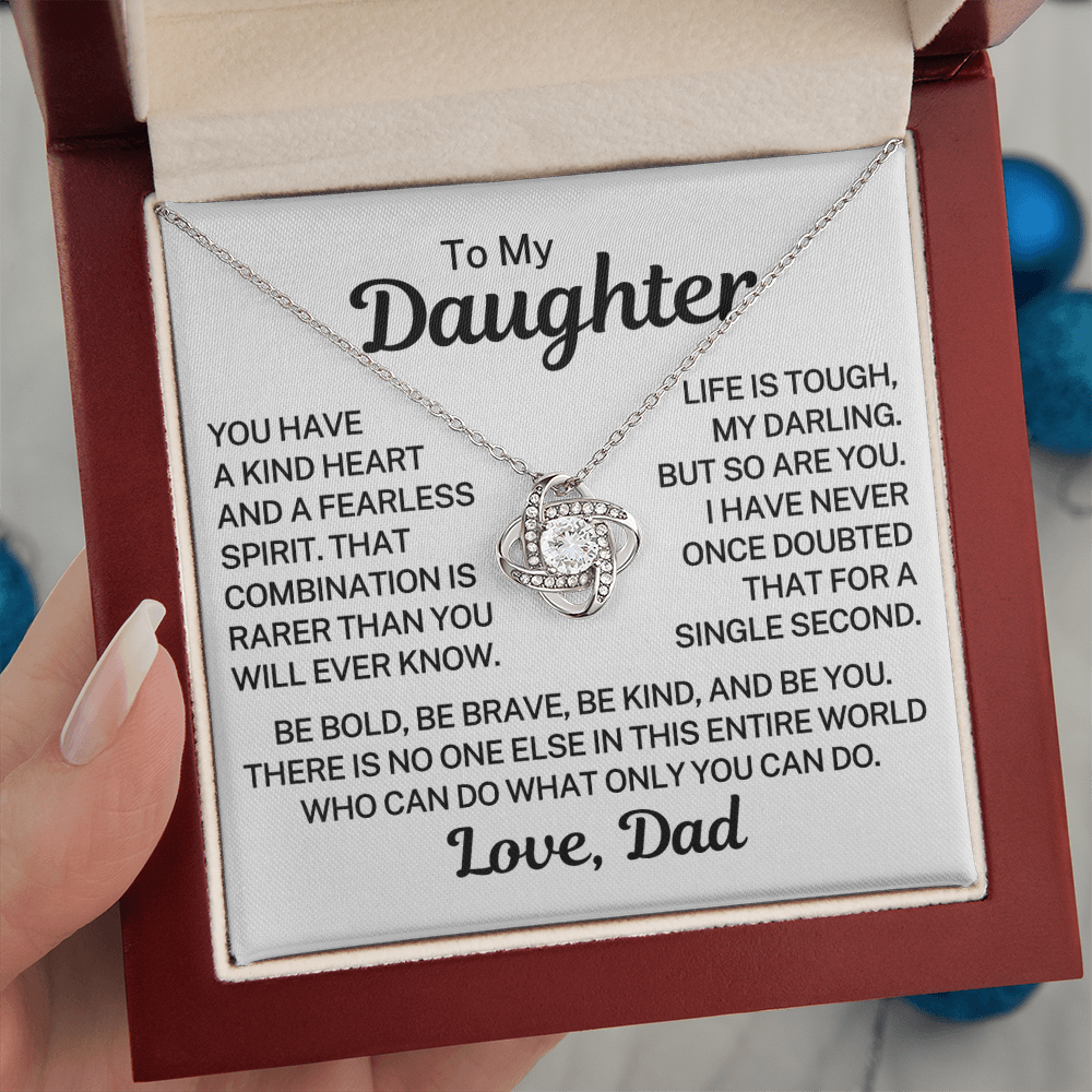 Gift for My Daughter "Only You Can Do" | Love Knot Necklace