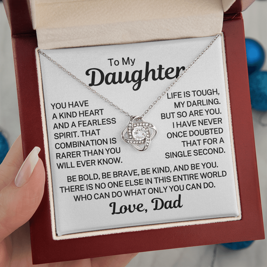 Gift for My Daughter "Only You Can Do" | Love Knot Necklace